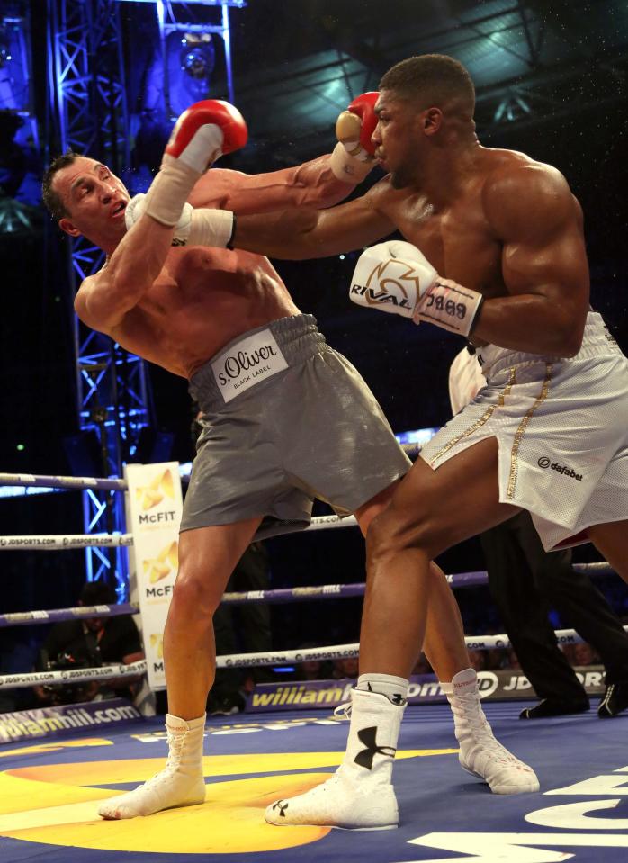  Joshua knocked out Klitschko in the eleventh round with a stunning uppercut and combo