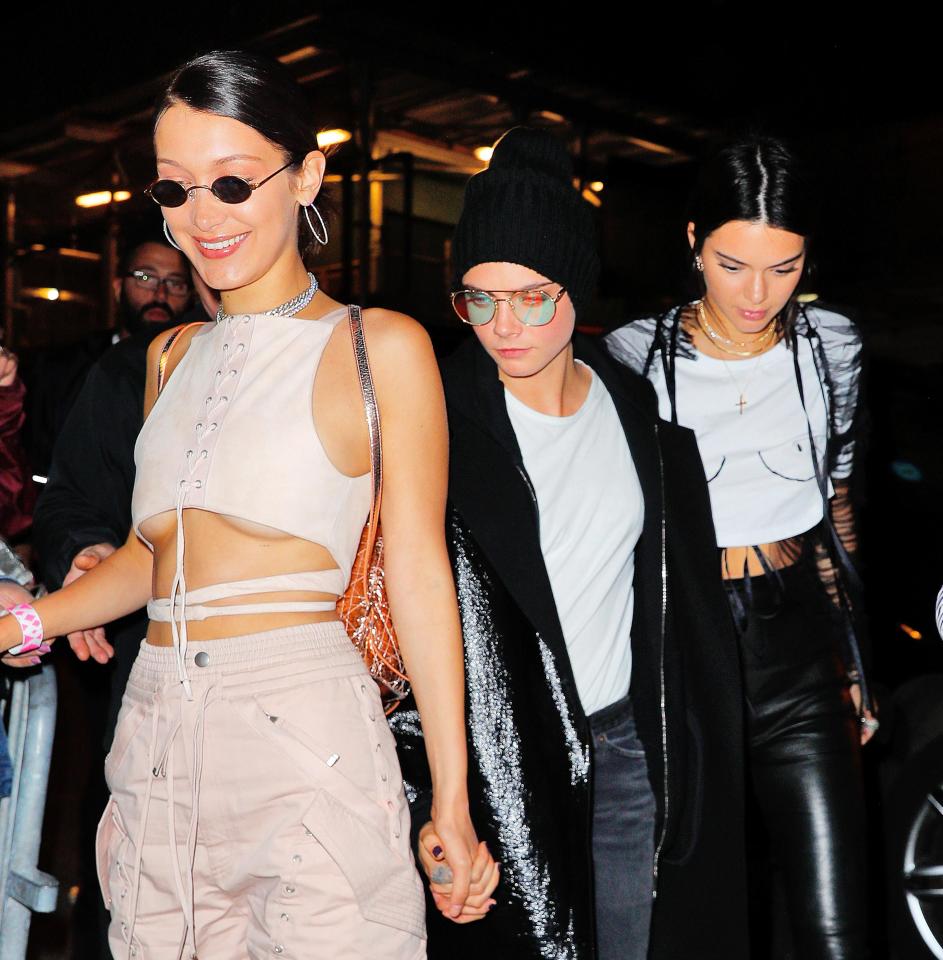  Bella with pals Cara Delevingne and Kendall Jenner