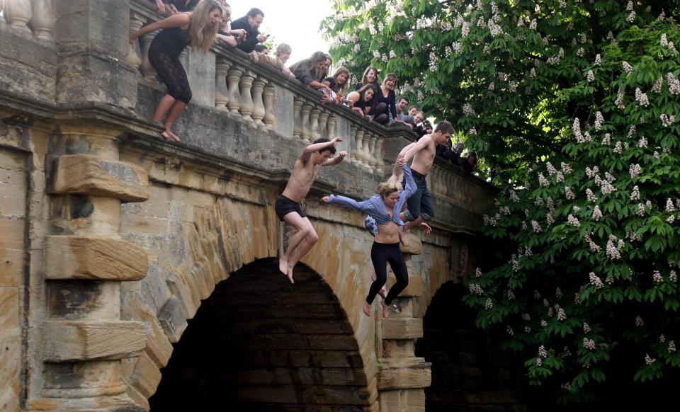  In past years Oxford students jumped into the river on May Day, but it was stopped after dozens were injured in 2005