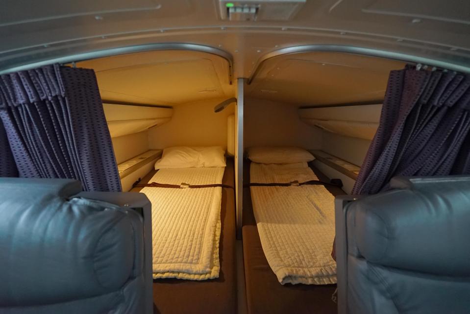  On 'ultra long-haul' flights beds are available for pilots and cabin crew to rest