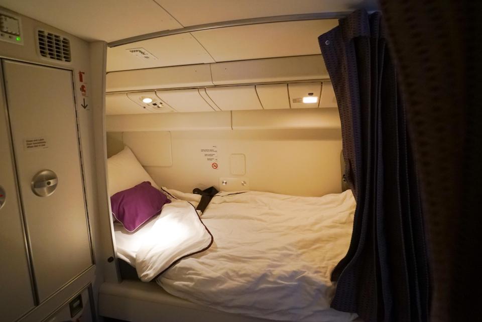  Crew can change into pyjamas and access the same in-flight entertainment as the passengers