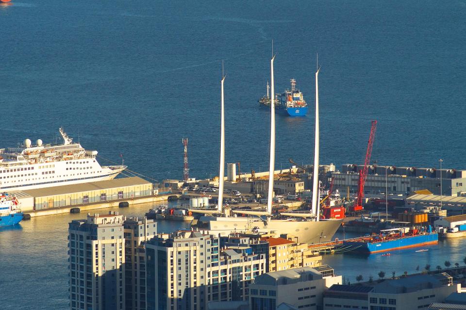  This far off view of Superyacht A shows just how massive it is