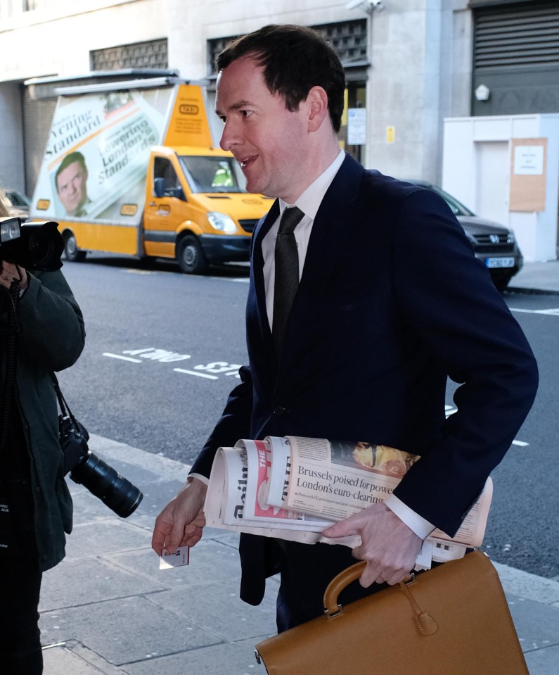 He arrived at the offices in Kensington early this morning armed with newspapers