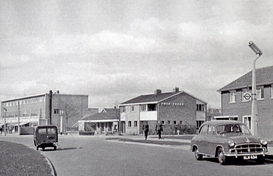  The street scene in Rockingham Way, Stevenage New Town shows how more people were beginning to own cars