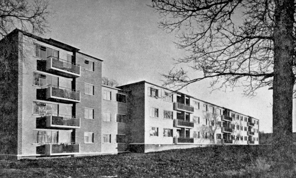  A block of flats in Tony's Dell in Harlow, that included balconies and even central heating