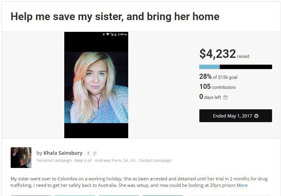  Cassandra's family have set up a fundraising page to fund her defence