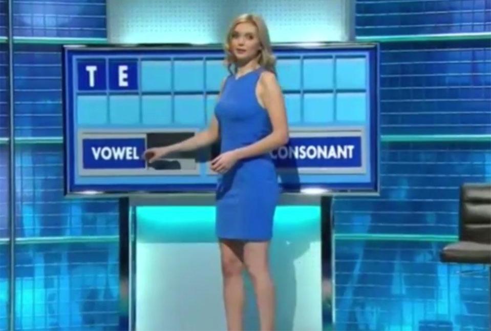  Rachel sported a typically tight dress on the Channel Four show