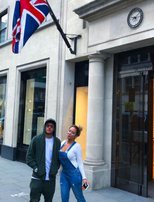  Neymar and Rafaella were pictured in London earlier this week