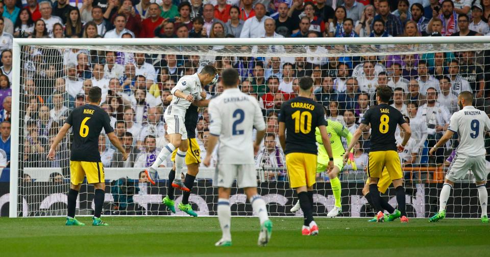  Cristiano climbed highest to nod in Sergio Ramos's fine cross in the first half