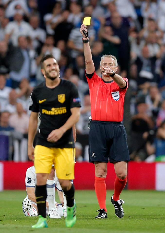  Koke was shown a yellow card for pulling back a Real Madrid player in the first half