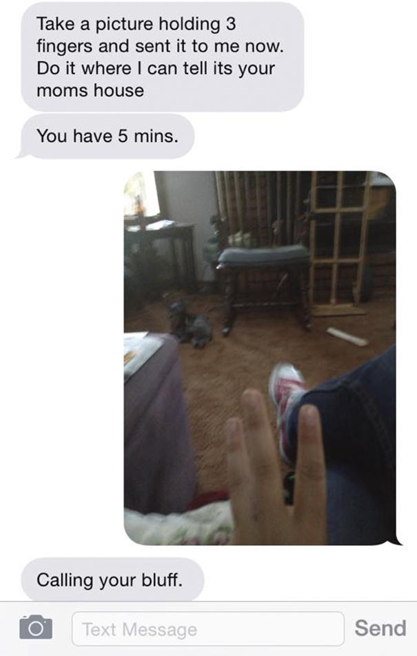  In one exchange, the abusive husband known as Adam demands she send a picture to him to prove she is at her mum's house