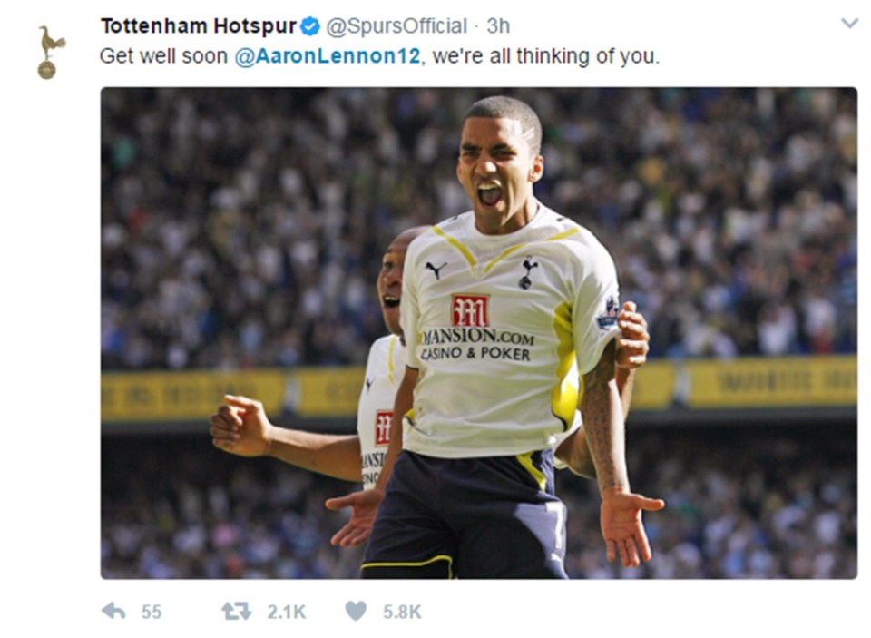 Tottenham Hostpur also came out in support of his recovery