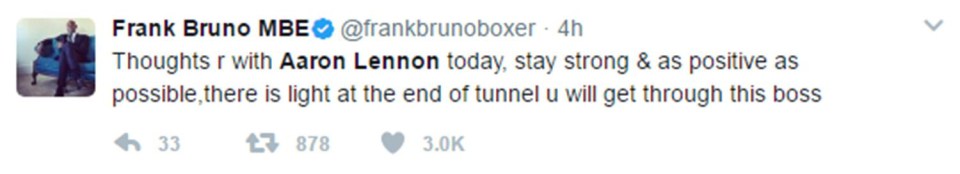 Frank Bruno was among the sporting stars to support Lennon