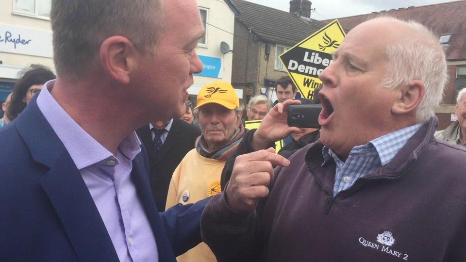  Tim Farron was left red-faced after the dressing down on live TV