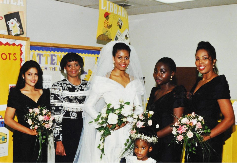  Michelle Obama on her wedding day