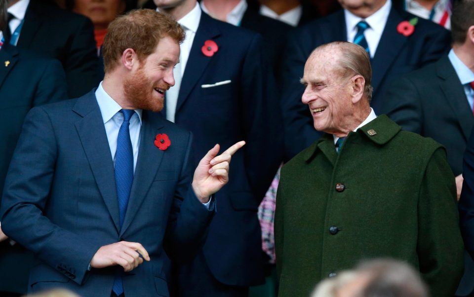  Prince Philip with grandson Prince Harry