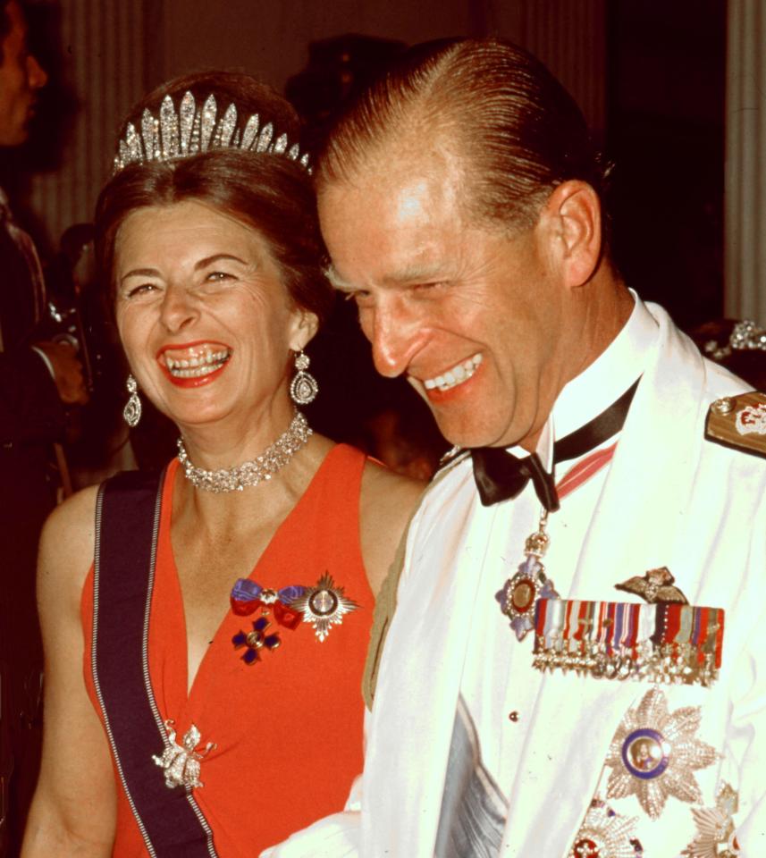  Prince Philip, pictured with Princess Georgina of Liechtenstein, is known for his humour at Royal functions