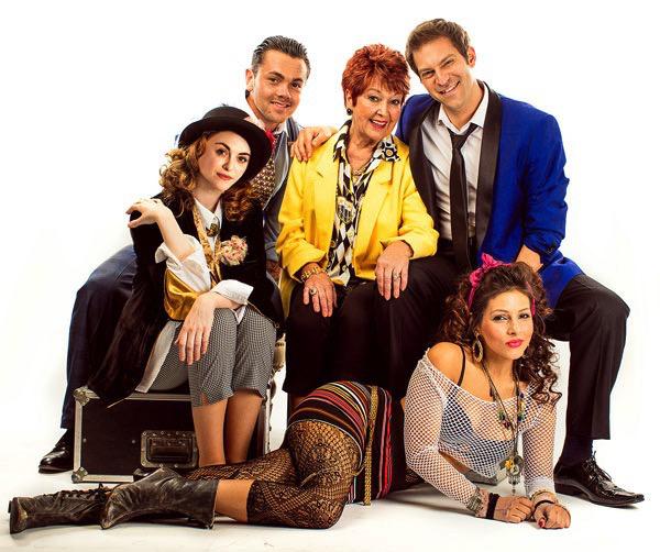  Roxanne, lying in front, with Wedding Singer cast members Cassie Compton, Ray Quinn, Ruth Madoc and Jon Robyns