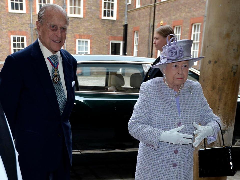  Prince Philip and the Queen arrive at the Order of Merit service in London after Philip announced his retirement last week