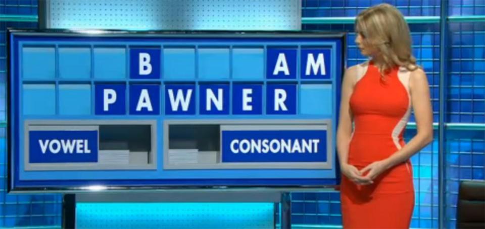  Rachel Riley shrunk her slim waist in an 'illusion' red and cream dress on Countdown