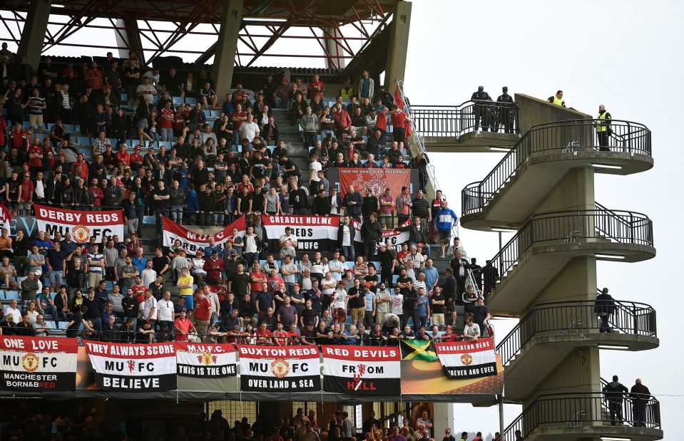  Manchester United fans were in full voice in the away stand