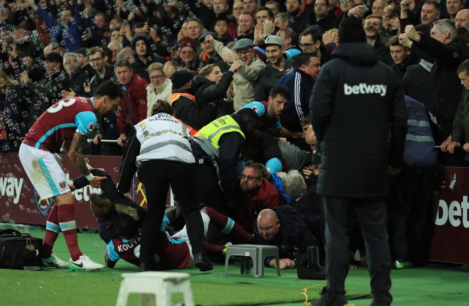 One fan needed medical attention during the celebrations when a barrier collapsed