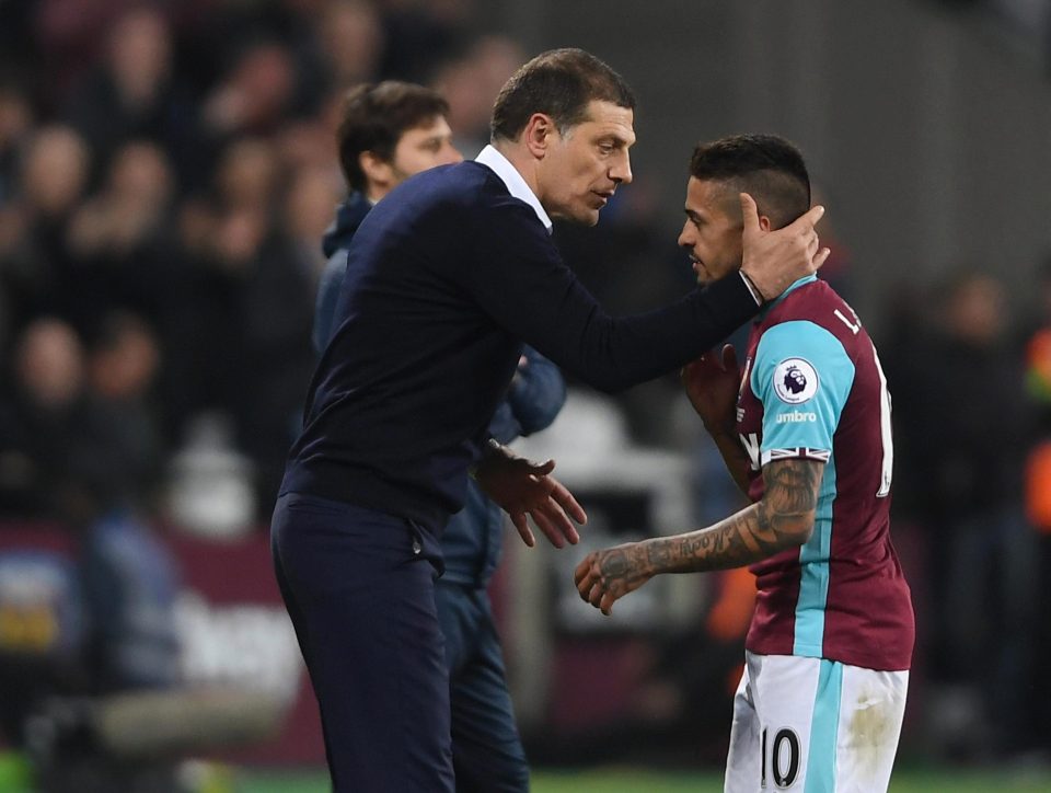  Hammers boss Slaven Bilic will want to hold onto Lanzini after losing Dimitri Payet in January