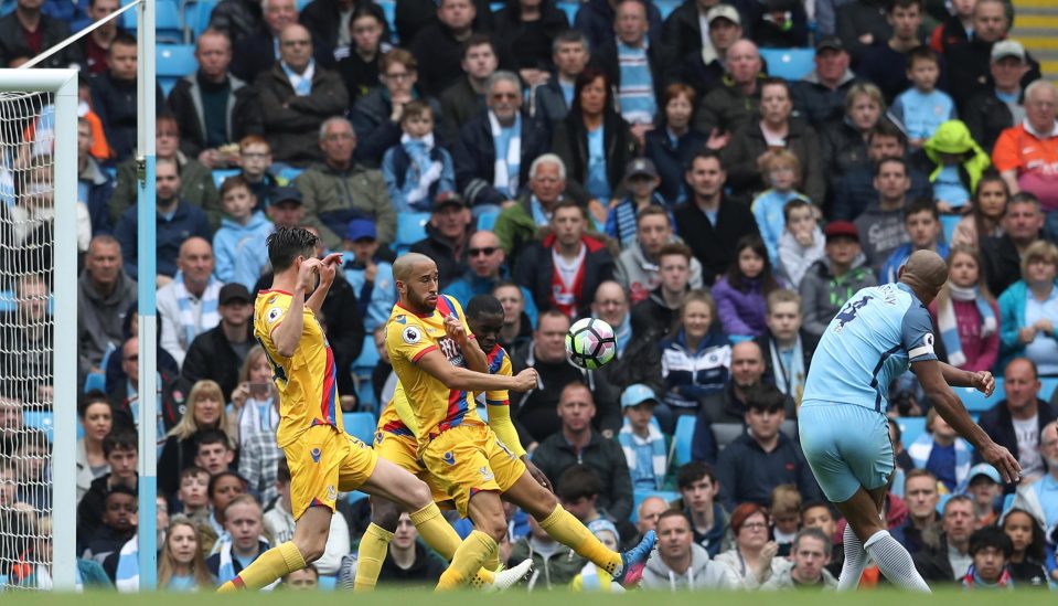  Vincent Kompany then produced a clinical finish to double City's advantage after the break