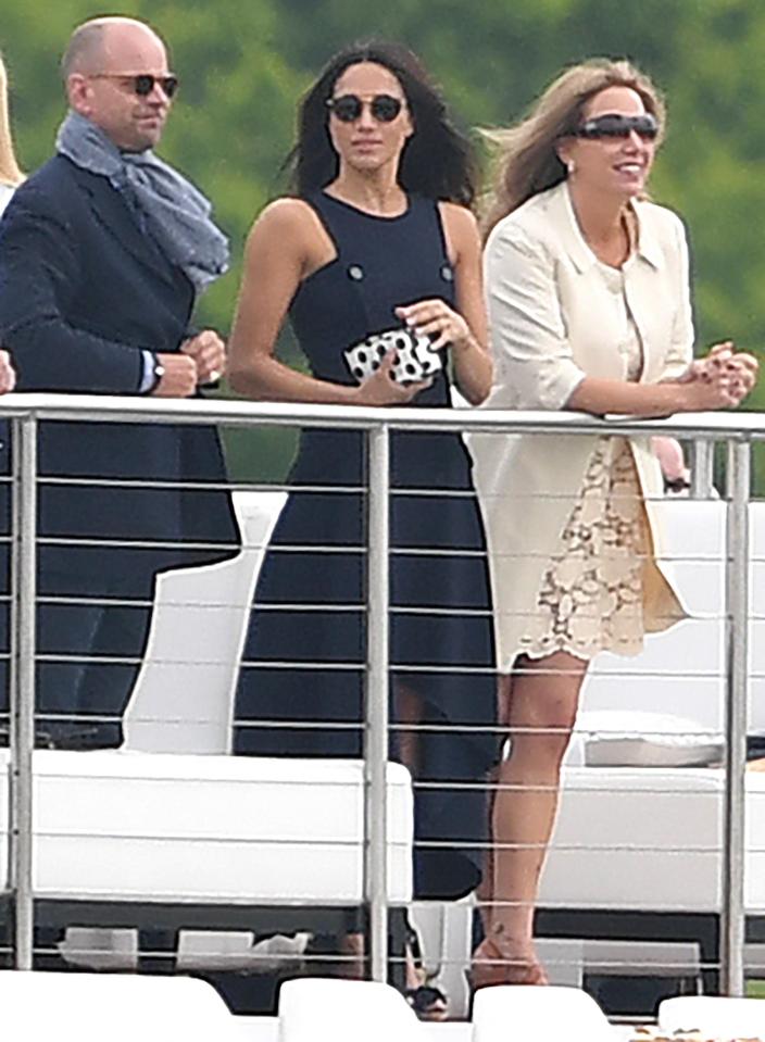  Meghan Markle watches as boyfriend Prince Harry plays in the Audi Polo Challenge in Ascot