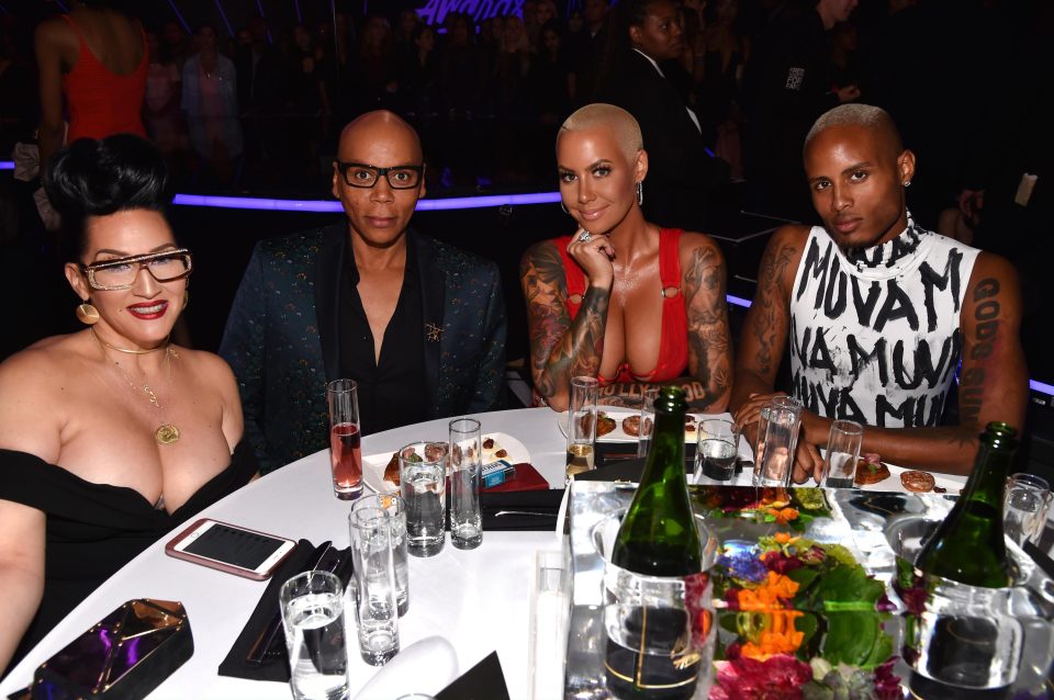  Amber with RuPaul's Drag Race judges Michelle Visage and RuPaul Charles