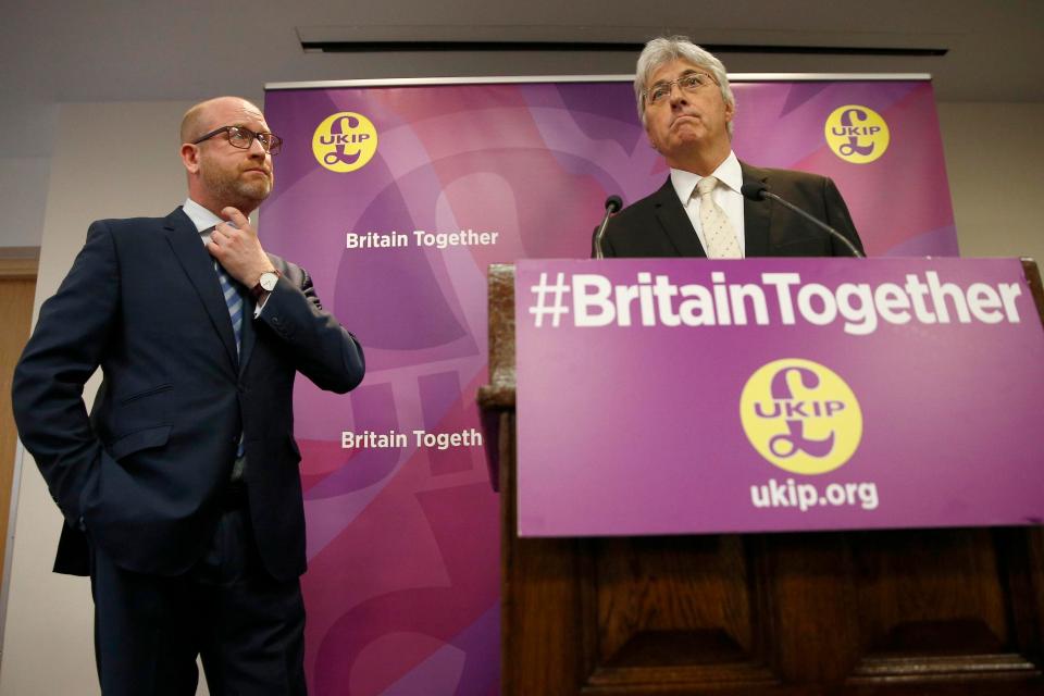  Paul Nuttall, left, with immigration spokesperson John Bickley, right