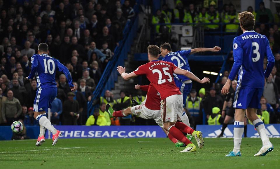  Nemanja Matic controlled the ball in the box and nutmegged Brad Guzan for the third time at Stamford Bridge