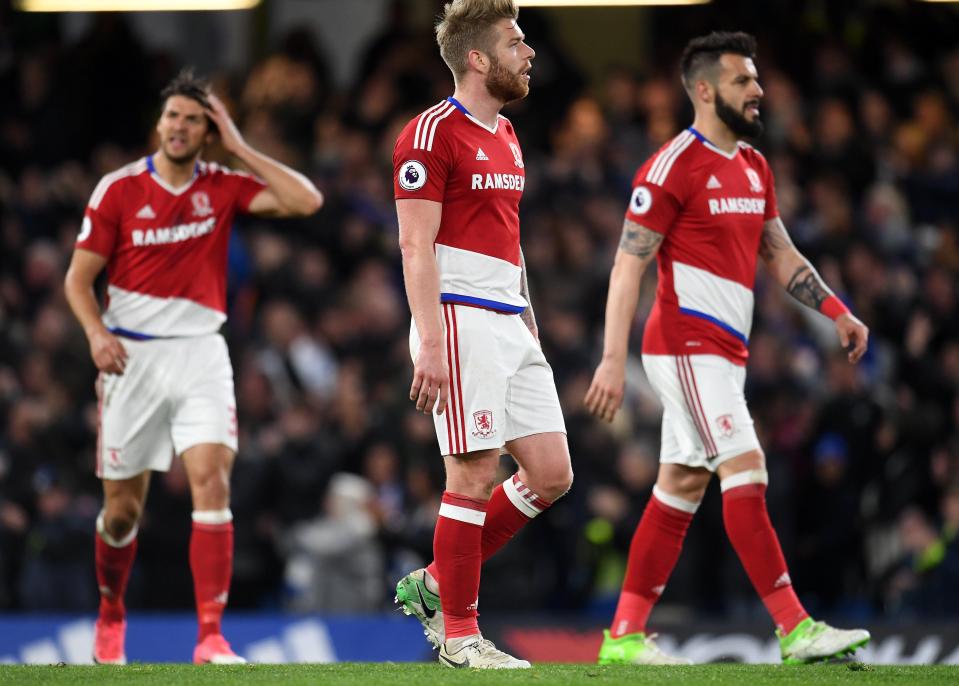  The game was up for Middlesbrough, who will now play Championship football next season