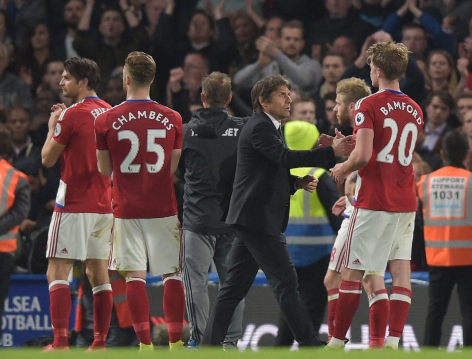  Middlesbrough were relegated after being beaten by Chelsea, whose boss showed great respect to their players