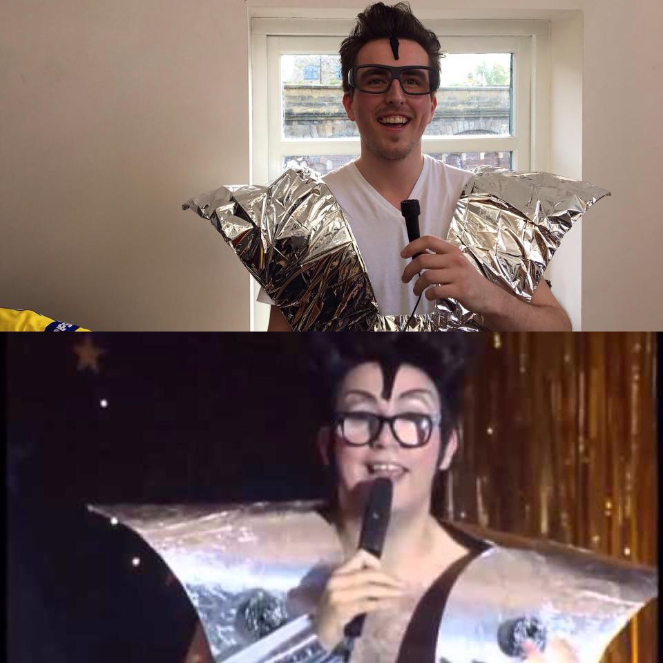  Adam Frater dressed as Spencer, dressed a Gary Glitter from the club's Star In Their Eyes contest