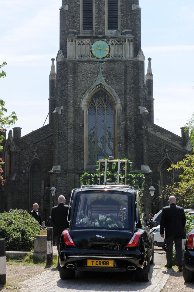  The ex-England defender was laid to rest at St Michael's church, Highgate