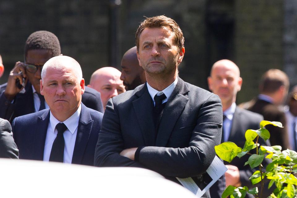  Tim Sherwood looked on with other attendees as the service drew to a close