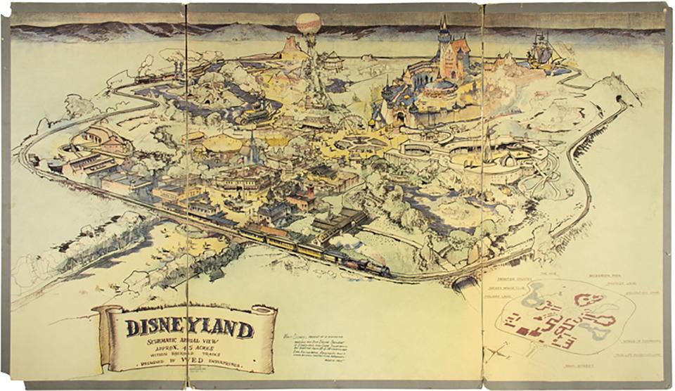  The first ever Disneyland map, created in 1953 by Walt Disney himself is up for auction