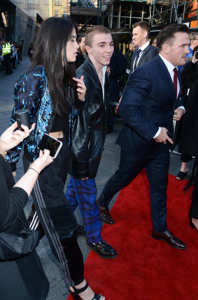  Rocco was all smiles as he arrived at the premiere with girlfriend Kim Turnbull