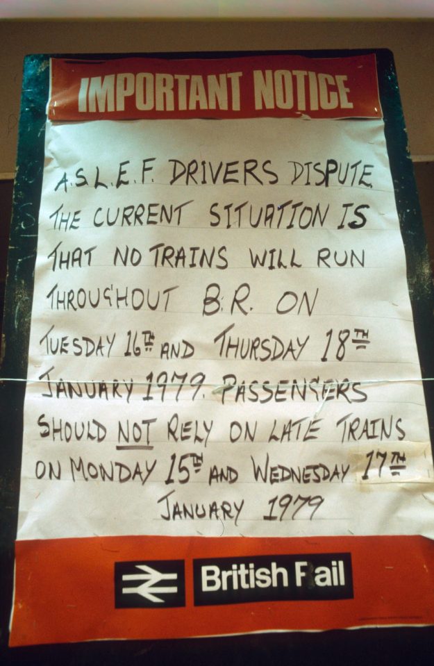  When rail unions ruled the roost in the 1970s, strikes were common