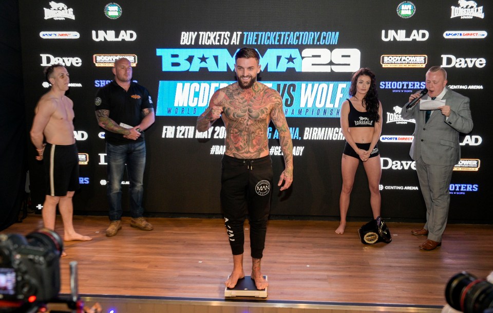 Geordie Shore star Aaron Chalmers weighs in ahead of his MMA debut tomorrow