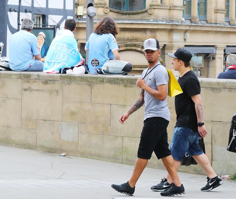  Celta Vigo fans had their backs turned to the Manchester City striker