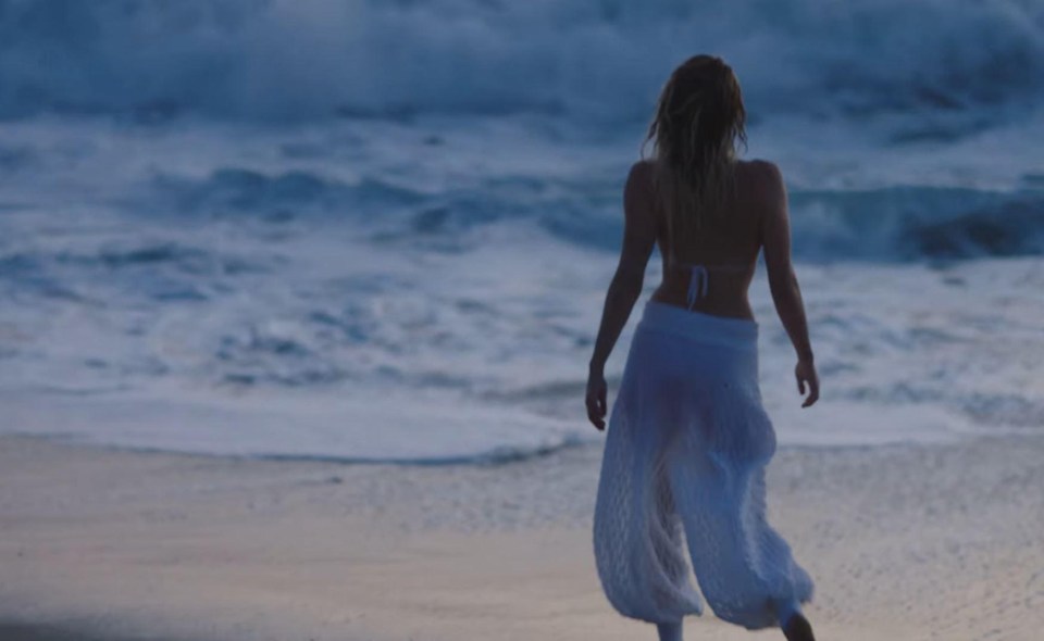 The shoot mainly took place on a beach in her beloved Malibu