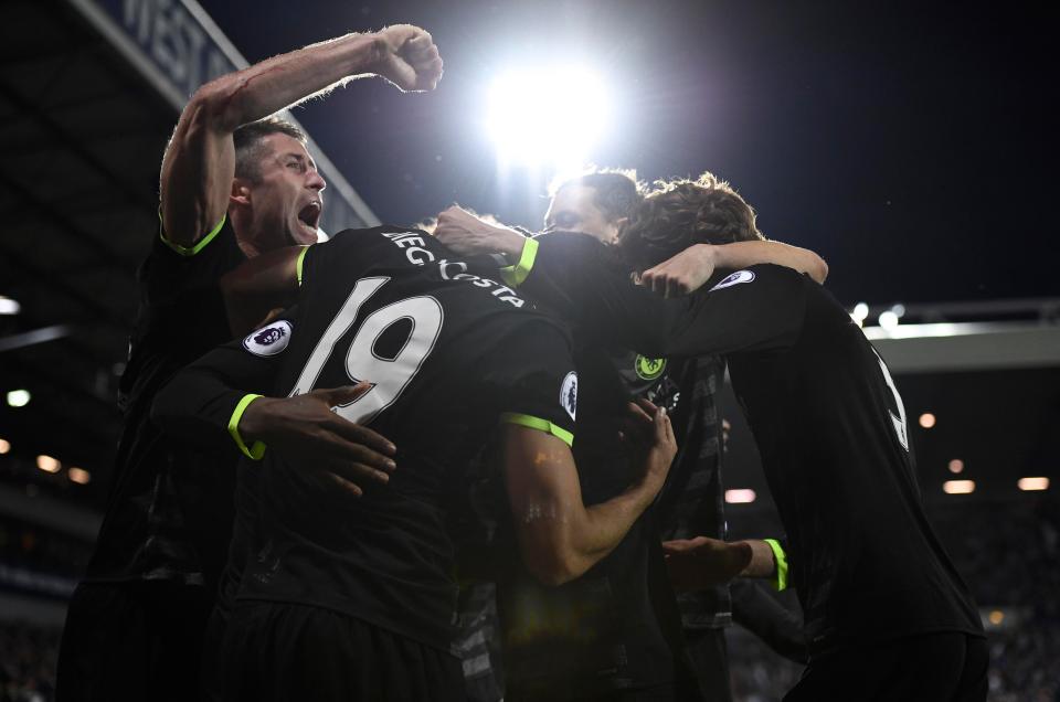  Chelsea clinched the Premier League title after victory at West Brom