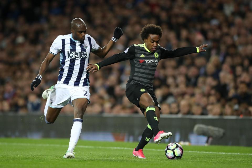  Willian came on to help Chelsea seal the title at the Hawthorns