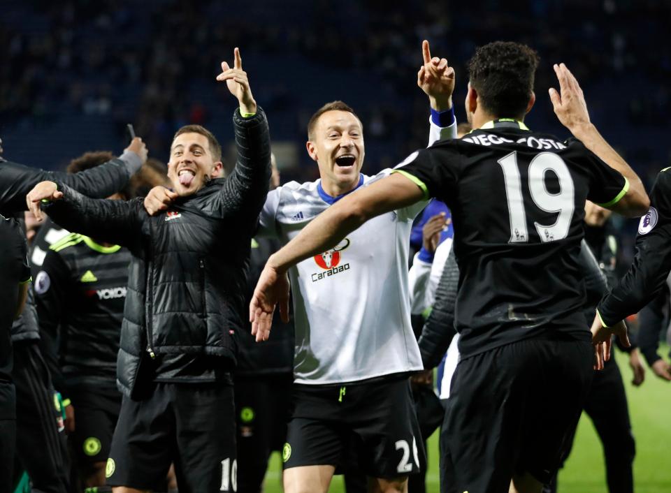  John Terry celebrates his fifth Premier League title