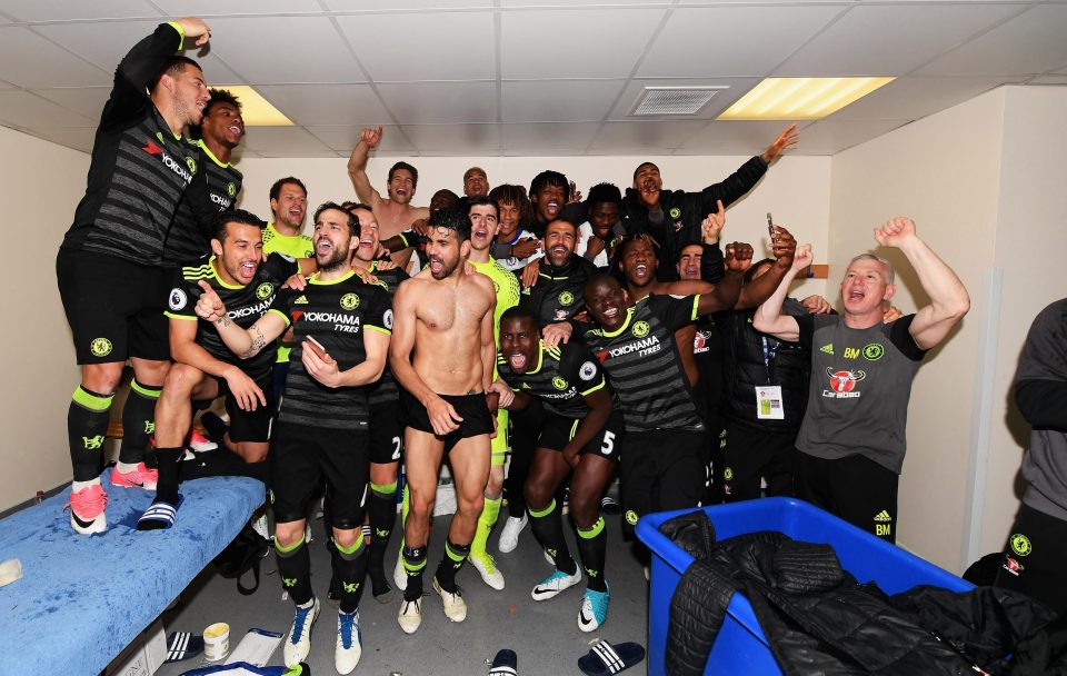  The Chelsea celebrations carried over into the dressing room