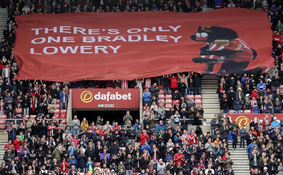  The Sunderland crowd displayed a special banner in support of cancer sufferer Bradley Lowery