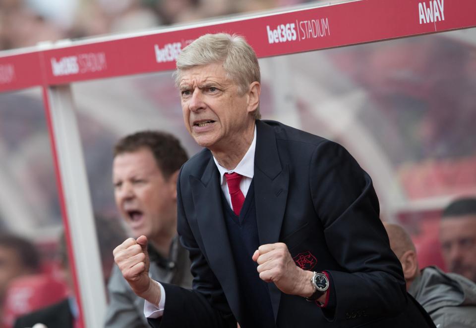  Arsene Wenger was delighted with the performance of his players as they thumped Stoke