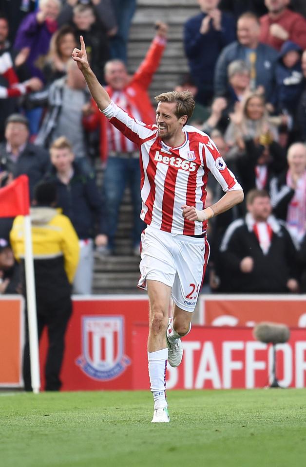  Peter Crouch had only been on the field a matter of minutes before he headed home